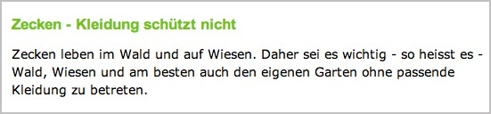 Wald, Wiesen und am besten auch den eigenen Garten ohne passende Kleidung zu betreten