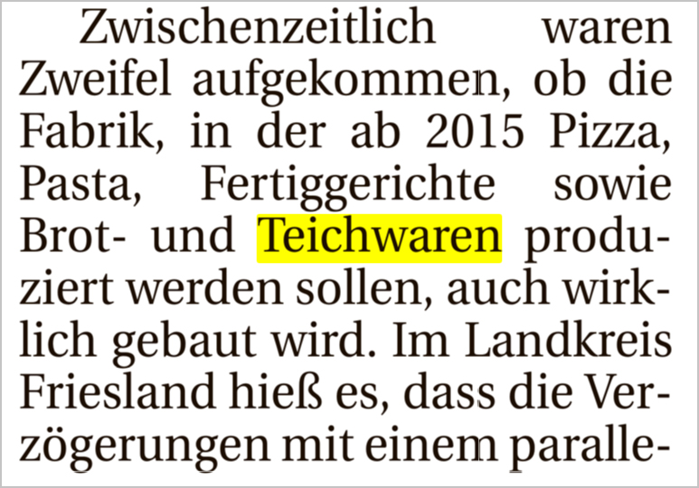 Brot- und Teichwaren