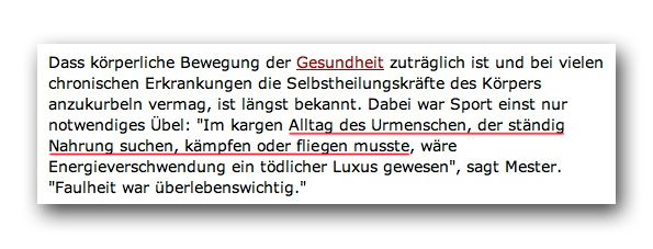 Im kargen Alltag des Urmenschen, der ständig Nahrung suchen, kämpfen oder fliegen musste,...