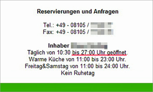 bis 27:00 Uhr geöffnet